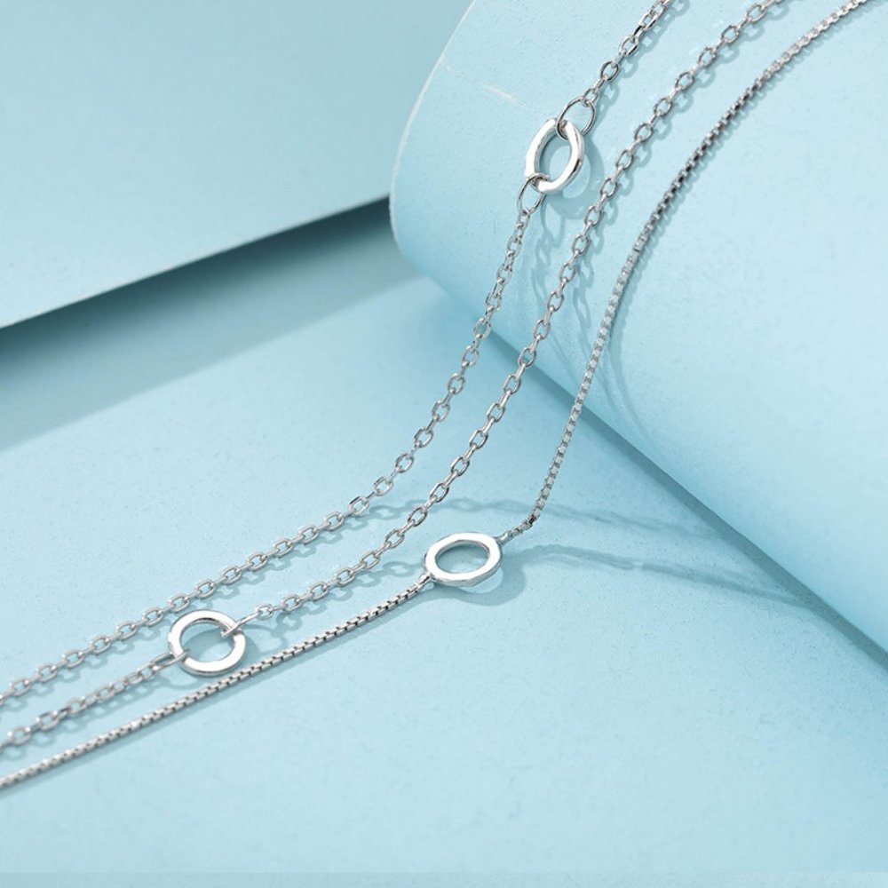 #NEW 925 Sterling Silver Circle Chain Bracelet - Picture 2 of 5